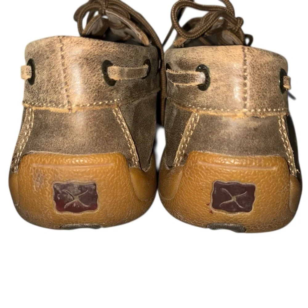 Twisted X Boys Brown leather Dress Shoe/loafers